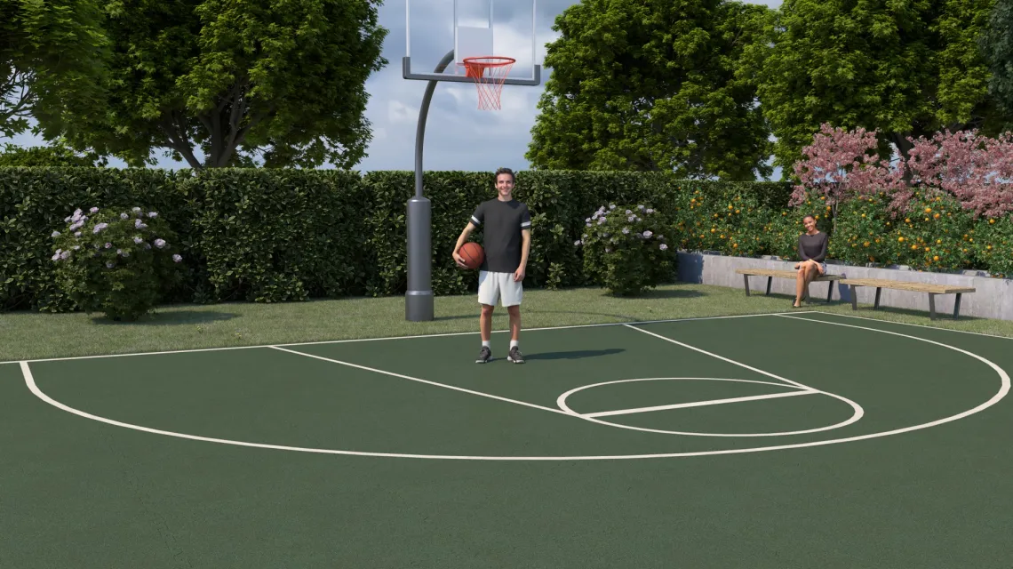 Beispielhafte Verlegung für den Artikel 0330 von WARCO - Spielmatte, Farbton Gräsgrön in der Abmessung 1000 x 1000 x 18 mm.