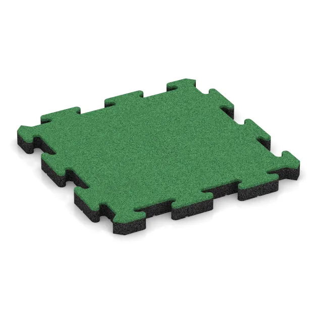 Gummibeläggning för sport von WARCO im Farbdesign Maigrön mit den Abmessungen 500 x 500 x 40 mm. Produktfoto von Artikel 5188 in der Aufsicht von schräg vorne.
