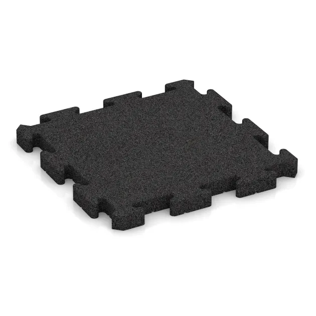 Gummibeläggning för sport von WARCO im Farbdesign Anthracite mit den Abmessungen 500 x 500 x 40 mm. Produktfoto von Artikel 4185 in der Aufsicht von schräg vorne.