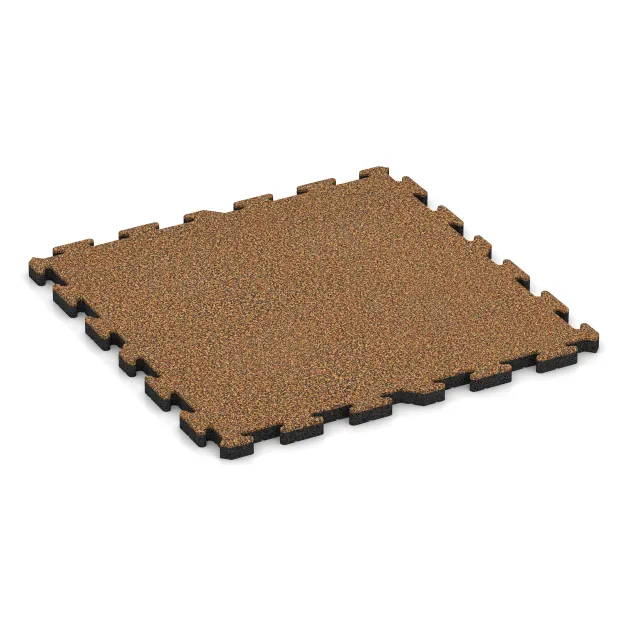 Fitness Skyddsmatta HD von WARCO im Farbdesign Terra Cotta mit den Abmessungen 1000 x 1000 x 40 mm. Produktfoto von Artikel 3410 in der Aufsicht von schräg vorne.