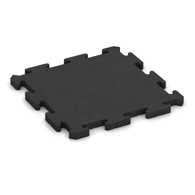 Fitnessgolv Studio von WARCO im Farbdesign Anthracite mit den Abmessungen 500 x 500 x 30 mm. Produktfoto von Artikel 2612 in der Aufsicht von schräg vorne.