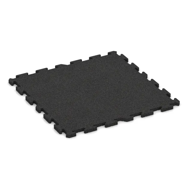 Fitness Skyddsmatta HD von WARCO im Farbdesign Anthracite mit den Abmessungen 1000 x 1000 x 30 mm. Produktfoto von Artikel 3330 in der Aufsicht von schräg vorne.