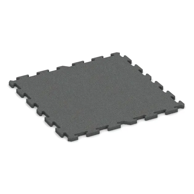Spiel-Bodenbelag von WARCO im Farbdesign Skiffergrå mit den Abmessungen 1000 x 1000 x 30 mm. Produktfoto von Artikel 3327 in der Aufsicht von schräg vorne.