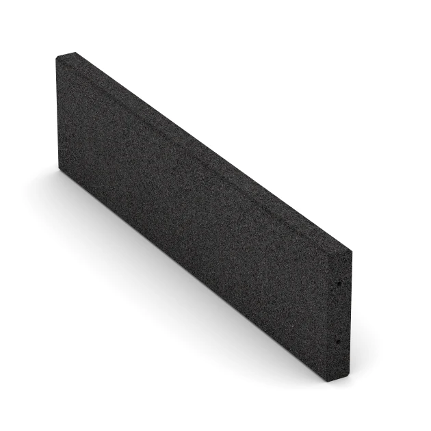 Gummikantsten von WARCO im Farbdesign Antracit mit den Abmessungen 100 x 5 x 25 cm. Produktfoto von Artikel 2596 in der Aufsicht von schräg vorne.