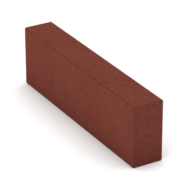 Gummiblocksteg av gummigranulat von WARCO im Farbdesign Tegelröd mit den Abmessungen 100 x 30 x 15 cm. Produktfoto von Artikel 7029 in der Aufsicht von schräg vorne.