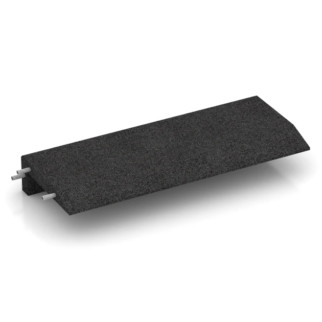 Gummilist lekplats – L-formad kantsten von WARCO im Farbdesign Antracit mit den Abmessungen 100 x 40 cm | 4,5/14,5 cm. Produktfoto von Artikel 2607 in der Aufsicht von schräg vorne.