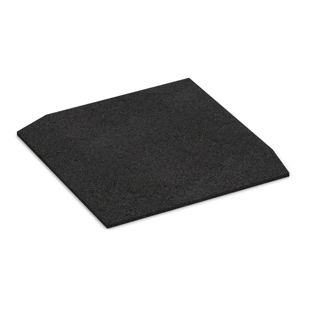 Eck-Platte (zwei Seiten abgeschrägt) von WARCO im Farbdesign Anthracite mit den Abmessungen 500 x 500 x 40 mm. Produktfoto von Artikel 0473 in der Aufsicht von schräg vorne.