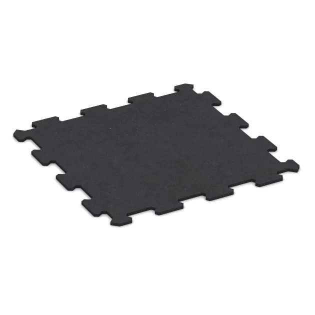 Fitnessgolv Kompakt von WARCO im Farbdesign Matt Antracit mit den Abmessungen 485 x 485 x 8 mm | 0,235 m². Produktfoto von Artikel 0927 in der Aufsicht von schräg vorne.