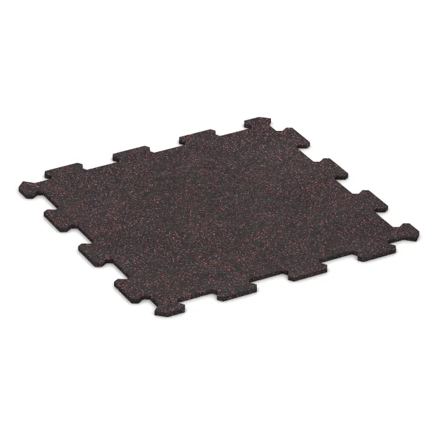 Fitnessgolv Kompakt von WARCO im Farbdesign Lätt Röd Sprøjtet mit den Abmessungen 485 x 485 x 8 mm | 0,235 m². Produktfoto von Artikel 0912 in der Aufsicht von schräg vorne.