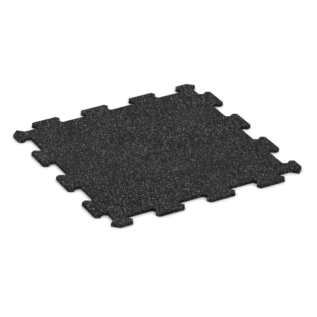 Fitnessgolv Kompakt von WARCO im Farbdesign Lätt Grå Spräcklig mit den Abmessungen 485 x 485 x 8 mm | 0,235 m². Produktfoto von Artikel 0920 in der Aufsicht von schräg vorne.