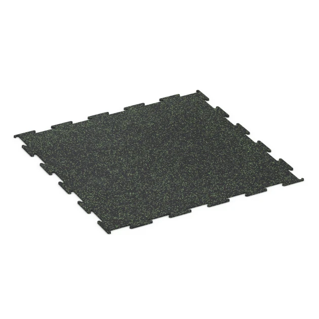 Fitnessgolv Kompakt von WARCO im Farbdesign Lätt Grön Fläckig mit den Abmessungen 100 × 100 × 0,8 cm. Produktfoto von Artikel 6453 in der Aufsicht von schräg vorne.
