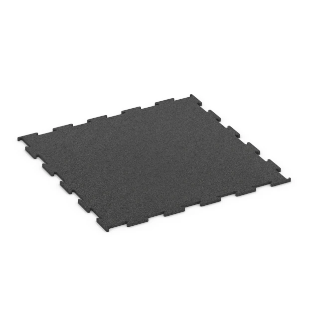 Fitnessgolv Kompakt von WARCO im Farbdesign Antracit mit den Abmessungen 50 × 50 × 0,8 cm. Produktfoto von Artikel 6455 in der Aufsicht von schräg vorne.