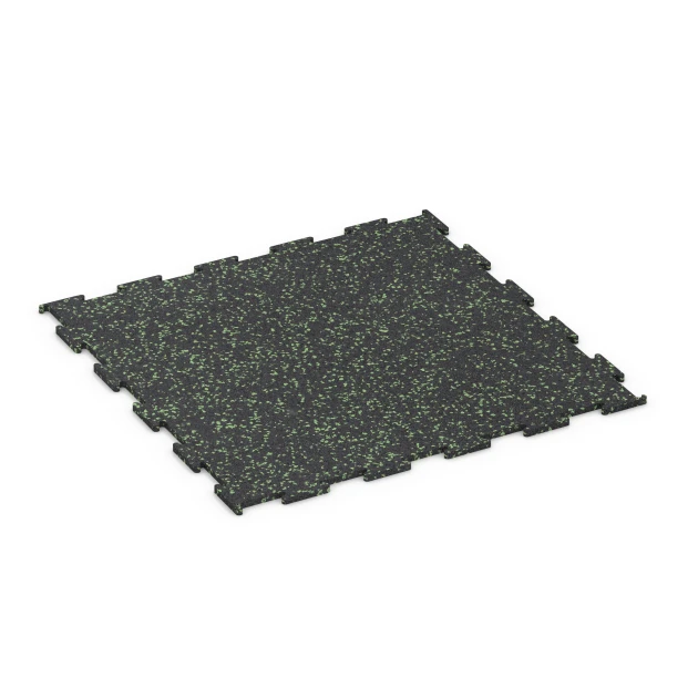 Fitnessgolv Kompakt von WARCO im Farbdesign Lätt Grön Fläckig mit den Abmessungen 50 × 50 × 0,8 cm. Produktfoto von Artikel 6459 in der Aufsicht von schräg vorne.