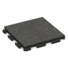 Fitnessgolv Gummiplattor Classic von WARCO im Farbdesign Mörkgrå Granit mit den Abmessungen 500 x 500 x 40 mm. Produktfoto von Artikel 1353 in der Aufsicht von schräg vorne.