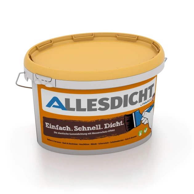 ALLESDICHT – Tätskikt von WARCO im Farbdesign Rödbrun mit den Abmessungen 3 kg | 0,9 m². Produktfoto von Artikel 0034 in der Aufsicht von schräg vorne.