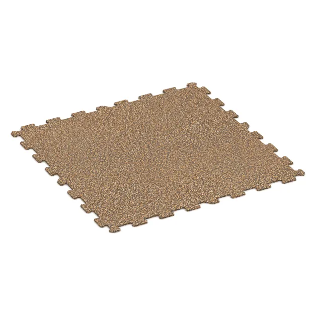 Fitnessgolv Kompakt von WARCO im Farbdesign Rattan Lounge mit den Abmessungen 970 x 970 x 8 mm | 0,94 m. Produktfoto von Artikel 1032 in der Aufsicht von schräg vorne.