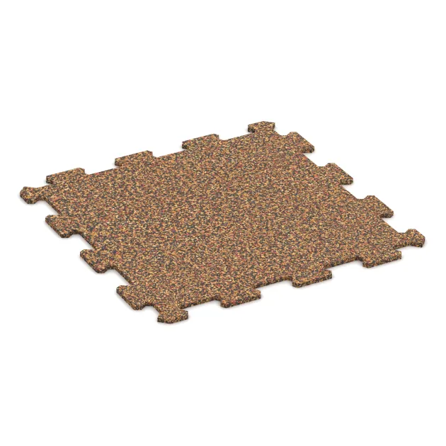 Fitnessgolv Kompakt von WARCO im Farbdesign Terra Cotta mit den Abmessungen 485 x 485 x 8 mm | 0,235 m². Produktfoto von Artikel 0886 in der Aufsicht von schräg vorne.
