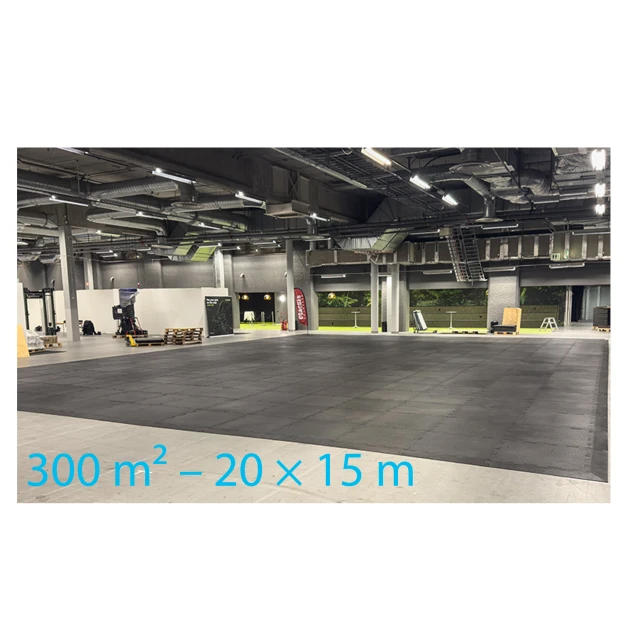 Hyresgolv Fitness Performance Elite von WARCO im Farbdesign Antracit mit den Abmessungen 15 × 20 m | 300 m². Produktfoto von Artikel 6191 in der Aufsicht von schräg vorne.