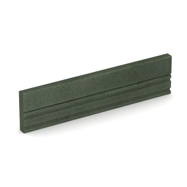 Gummibordsten von WARCO im Farbdesign Gräsgrön mit den Abmessungen 100 x 5 x 25 cm. Produktfoto von Artikel 3786 in der Aufsicht von schräg vorne.