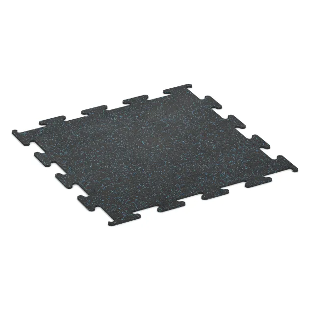 Fitness Performance Elite Träningsgolv von WARCO im Farbdesign Lätt Blå Sprakling mit den Abmessungen 1000 x 1000 x 10 mm. Produktfoto von Artikel 3754 in der Aufsicht von schräg vorne.