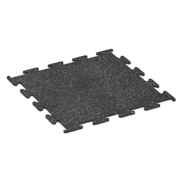 Fitness Performance Elite Träningsgolv von WARCO im Farbdesign Lätt Grå Spräcklig mit den Abmessungen 100 x 100 x 1,5 cm | 1,00 m². Produktfoto von Artikel 3777 in der Aufsicht von schräg vorne.