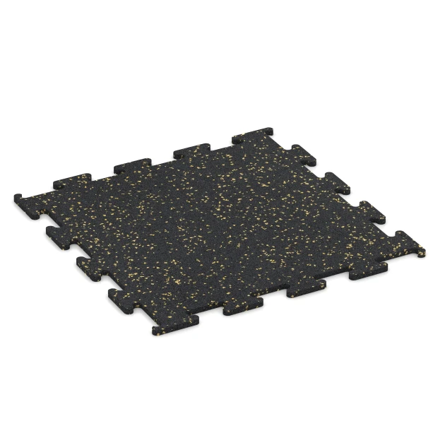 Fitness Performance Elite Träningsgolv von WARCO im Farbdesign Lätt Gul Prickig mit den Abmessungen 50 x 50 x 1 cm | 0,25 m². Produktfoto von Artikel 3764 in der Aufsicht von schräg vorne.