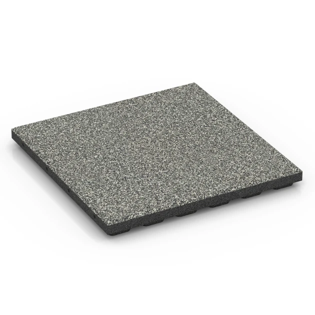 Fallskyddsplatta EPDM – 120 cm von WARCO im Farbdesign Grå granit mit den Abmessungen 50 x 50 x 4 cm | 0,25 m². Produktfoto von Artikel 6423 in der Aufsicht von schräg vorne.