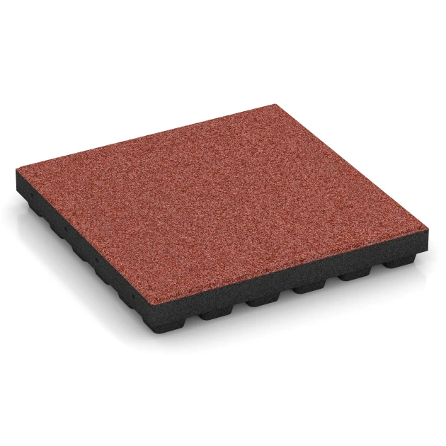 Fallskyddsplatta – 205 cm von WARCO im Farbdesign Tomatröd mit den Abmessungen 50 x 50 x 7 cm. Produktfoto von Artikel 6140 in der Aufsicht von schräg vorne.