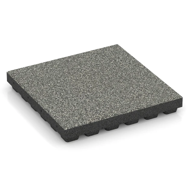 Fallskyddsplatta EPDM – 210 cm von WARCO im Farbdesign Grå granit mit den Abmessungen 50 x 50 x 7 cm | 0,25 m². Produktfoto von Artikel 6441 in der Aufsicht von schräg vorne.