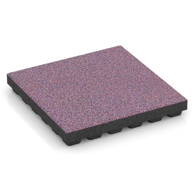 Fallskyddsplatta EPDM – 210 cm von WARCO im Farbdesign Lavendel mit den Abmessungen 50 x 50 x 7 cm | 0,25 m². Produktfoto von Artikel 6445 in der Aufsicht von schräg vorne.