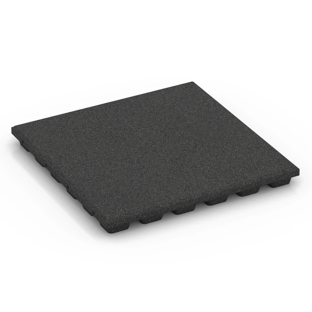 Fallskyddsplattor von WARCO im Farbdesign Antracit mit den Abmessungen 50 x 50 x 4,8 cm. Produktfoto von Artikel 6291 in der Aufsicht von schräg vorne.