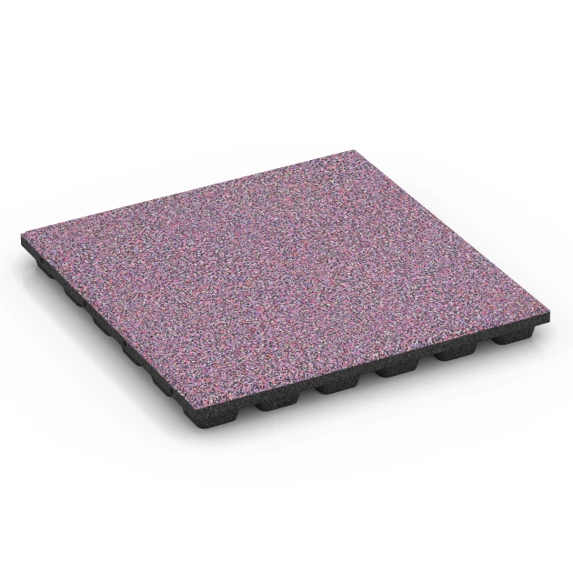 Fallskyddsplatta EPDM – 160 cm von WARCO im Farbdesign Lavendel mit den Abmessungen 50 x 50 x 4,8 cm | 0,25 m². Produktfoto von Artikel 6436 in der Aufsicht von schräg vorne.