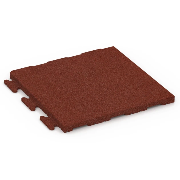 Träningsgolvplatta Classic von WARCO im Farbdesign Tegelröd mit den Abmessungen 50 x 50 x 3 cm | 0,25 m². Produktfoto von Artikel 6976 in der Aufsicht von schräg vorne.
