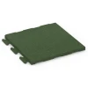 Terrassplatta i gummi Linea von WARCO im Farbdesign Gräsgrön mit den Abmessungen 50 x 50 x 3 cm | 0,25 m². Produktfoto von Artikel 7054 in der Aufsicht von schräg vorne.