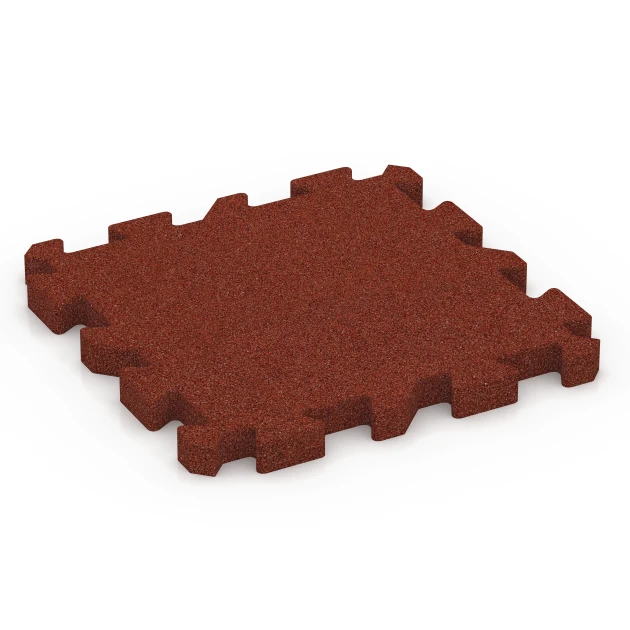 Gymgolv von WARCO im Farbdesign Tegelröd mit den Abmessungen 50 x 50 x 4 cm | 0,25 m². Produktfoto von Artikel 6994 in der Aufsicht von schräg vorne.