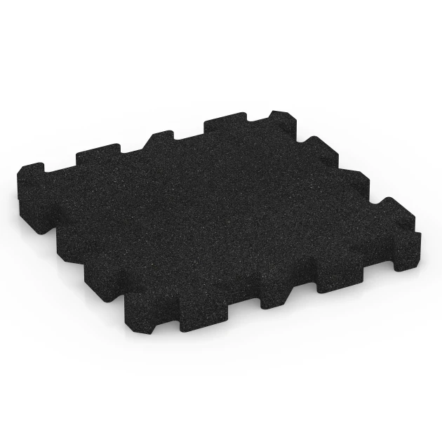 Fallskyddsplatta med pusselkoppling von WARCO im Farbdesign Antracit mit den Abmessungen 50 x 50 x 5 cm | 0,25 m². Produktfoto von Artikel 6305 in der Aufsicht von schräg vorne.