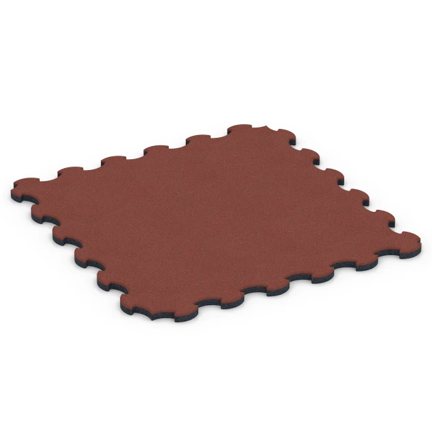Stallmatte Puzzle von WARCO im Farbdesign Tegelröd mit den Abmessungen 102,5 x 102,5 x 3 cm | 1,05 m². Produktfoto von Artikel 6392 in der Aufsicht von schräg vorne.