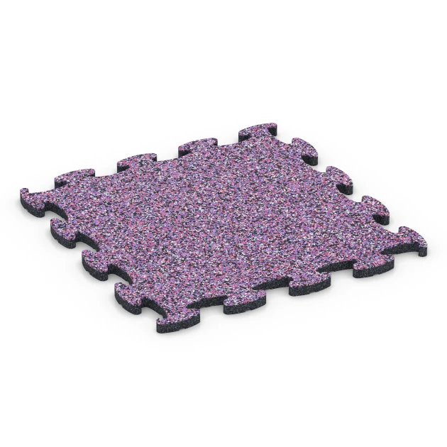 Lekmatta i gummiplattor von WARCO im Farbdesign Lavendel mit den Abmessungen 44,6 x 44,6 x 1,8 cm. Produktfoto von Artikel 6756 in der Aufsicht von schräg vorne.