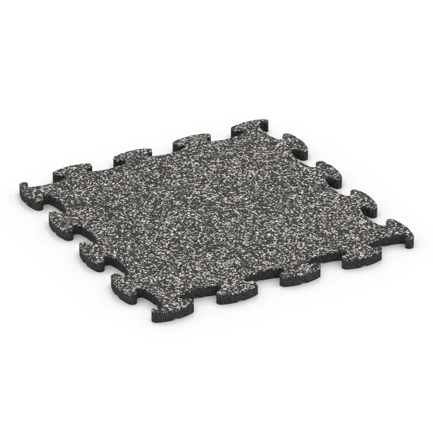 Fitness Active gymgolv von WARCO im Farbdesign Mörkgrå granit mit den Abmessungen 46 x 46 x 1,8 cm. Produktfoto von Artikel 6823 in der Aufsicht von schräg vorne.
