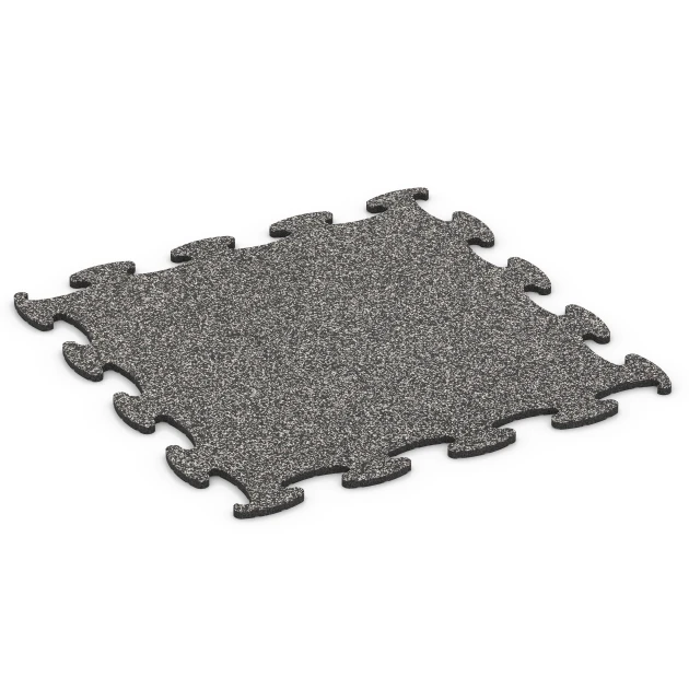Fitness Active gymgolv von WARCO im Farbdesign Mörkgrå granit mit den Abmessungen 98 x 98 × 1,8 cm. Produktfoto von Artikel 6832 in der Aufsicht von schräg vorne.