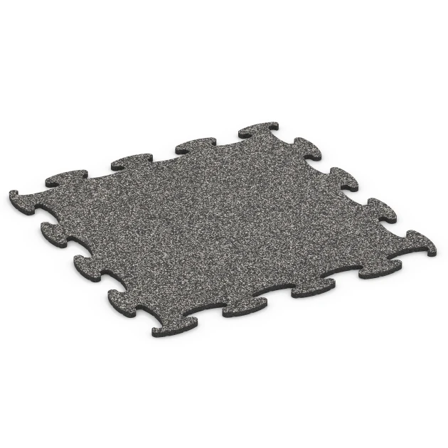 Mässgolv klickplatta von WARCO im Farbdesign Mörkgrå granit mit den Abmessungen 98 x 98 × 1,8 cm. Produktfoto von Artikel 6922 in der Aufsicht von schräg vorne.