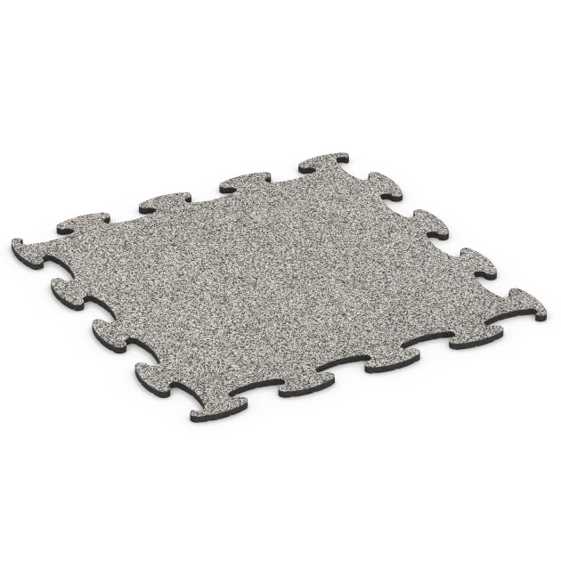 Mässgolv klickplatta von WARCO im Farbdesign Grå granit mit den Abmessungen 98 x 98 × 1,8 cm. Produktfoto von Artikel 6923 in der Aufsicht von schräg vorne.