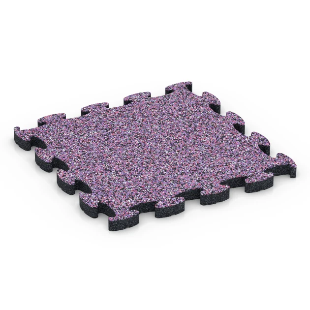 Fallskyddsplatta pussel von WARCO im Farbdesign Lavendel mit den Abmessungen 44,6 x 44,6 × 2,8 cm. Produktfoto von Artikel 6936 in der Aufsicht von schräg vorne.