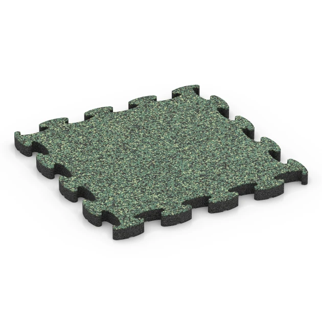 Terrassplatta gummi von WARCO im Farbdesign Engelskt gräs mit den Abmessungen 46 x 46 × 2,8 cm. Produktfoto von Artikel 6942 in der Aufsicht von schräg vorne.