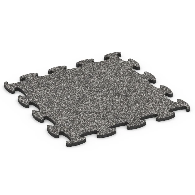 Fitness Active gymgolv von WARCO im Farbdesign Mörkgrå granit mit den Abmessungen 98 x 98 x 2,8 cm. Produktfoto von Artikel 6850 in der Aufsicht von schräg vorne.