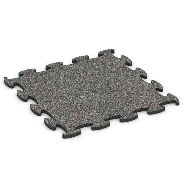 Fitness Max gymgolv von WARCO im Farbdesign Mörkgrå granit mit den Abmessungen 98 x 98 x 2,8 cm. Produktfoto von Artikel 6886 in der Aufsicht von schräg vorne.