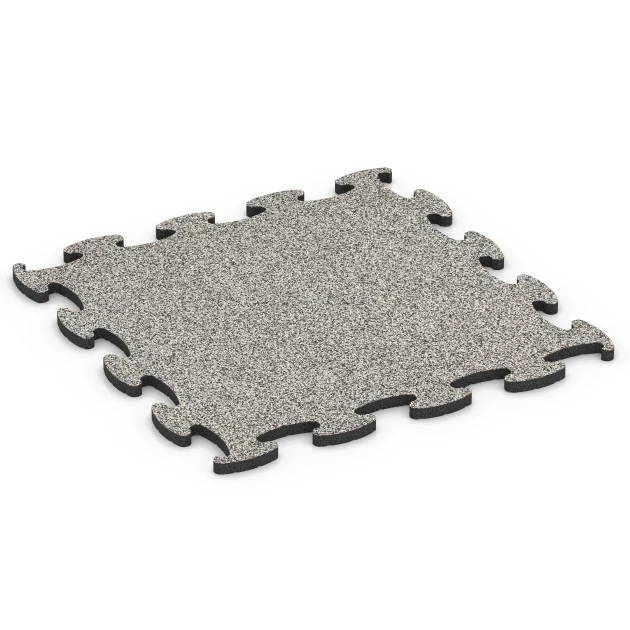 Fitness Max gymgolv von WARCO im Farbdesign Grå granit mit den Abmessungen 98 x 98 x 2,8 cm. Produktfoto von Artikel 6887 in der Aufsicht von schräg vorne.