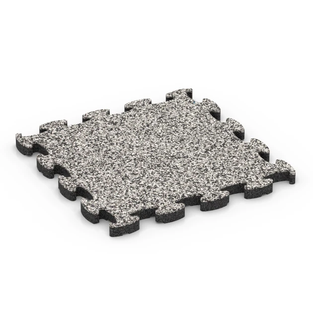 Balkongplatta gummi von WARCO im Farbdesign Grå granit mit den Abmessungen 30 x 30 x 1,8 cm. Produktfoto von Artikel 6815 in der Aufsicht von schräg vorne.