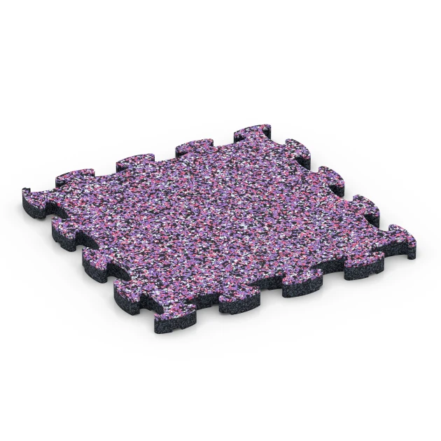 Balkongplatta gummi von WARCO im Farbdesign Lavendel mit den Abmessungen 28,9 x 28,9 x 1,8 cm. Produktfoto von Artikel 6819 in der Aufsicht von schräg vorne.