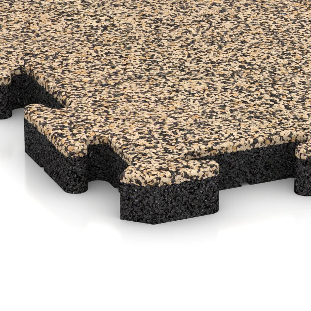 Detailaufnahme der Randausprägung von WARCO-Produkt 5907, Eventklickplatta utomhus, Format 50 x 50 x 4 cm | 0,25 m², Farbe Travertin.